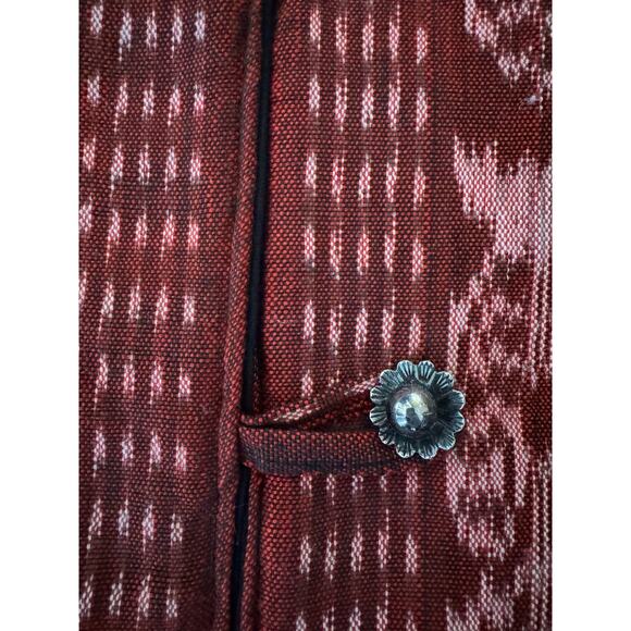 OOAK Quilted Patterened top jacket Short sleeves button front round neck medium - Picture 12 of 13